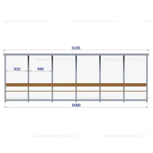 Banc de touche 12 places pour aménagement des stades